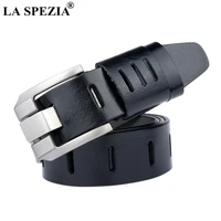 la spezia real leather belt men black pin buckle belt male casual solid genuine cowhide leather classic brand belt for jeans