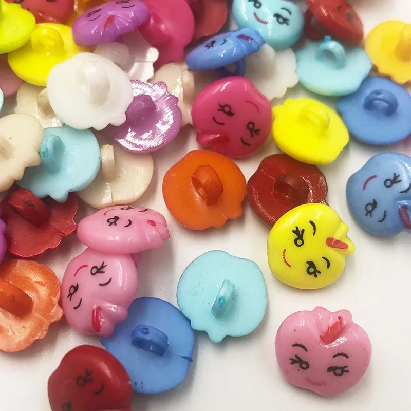 100PCS 14MM Apple Shank Plastic Buttons Children's Clothing Sewing Accessories DIY Crafts PT121 | Дом и сад