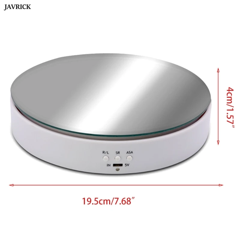 

Electric Rotating Display Stand 360 Degree Mirror Turntable Watch Jewelry Holder for Photography Video Shooting Props
