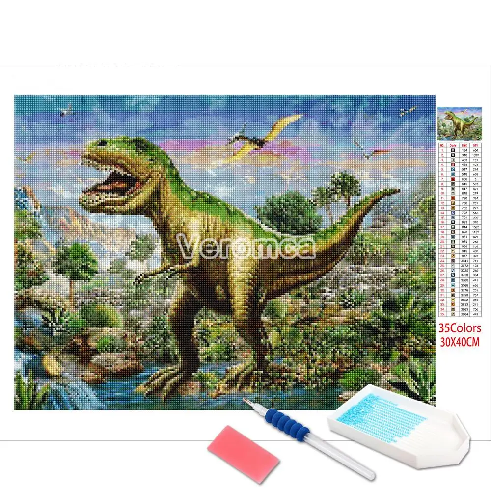 5D алмазная вышивка сделай сам животные динозавра живопись полное сверление