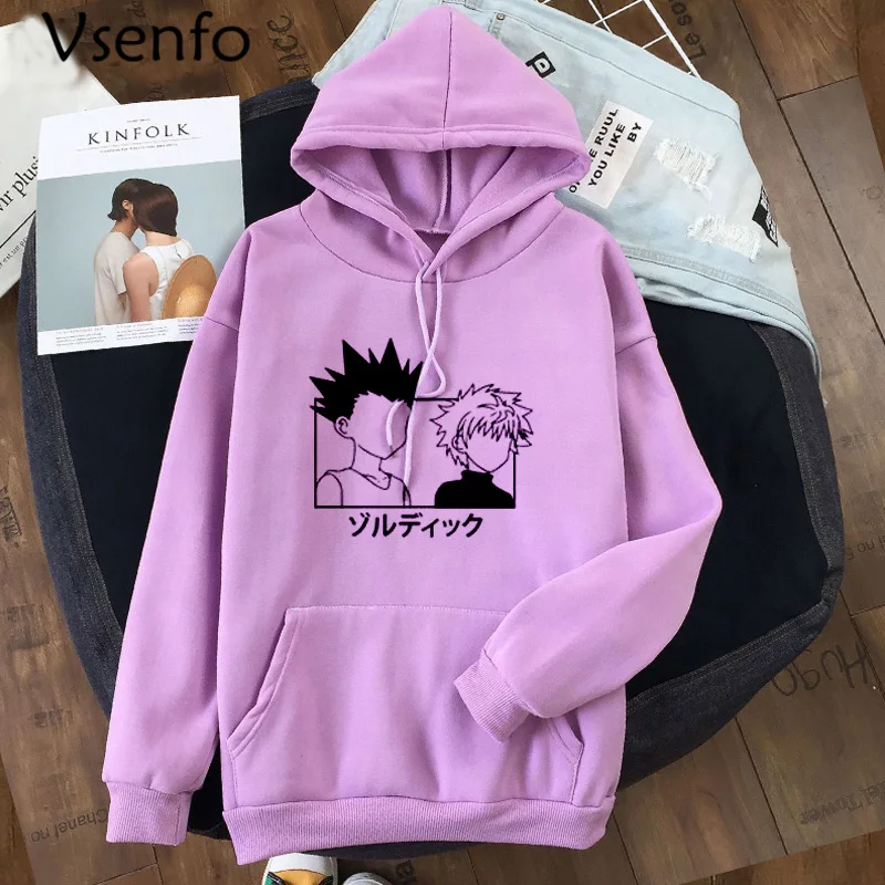 

Gon and Killua Hoodies Women Fashion Hunter X Hunter Streetwear Sweatshirt Japanese Anime HxH Printed Kawaii Clothing Drop