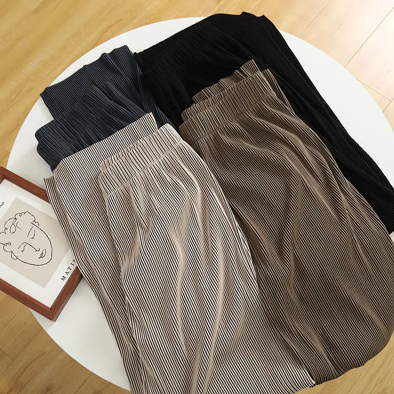 

Slim straight pants in 2021 summer high waist shivering no wrinkle drooping casual wide leg pants thin for women