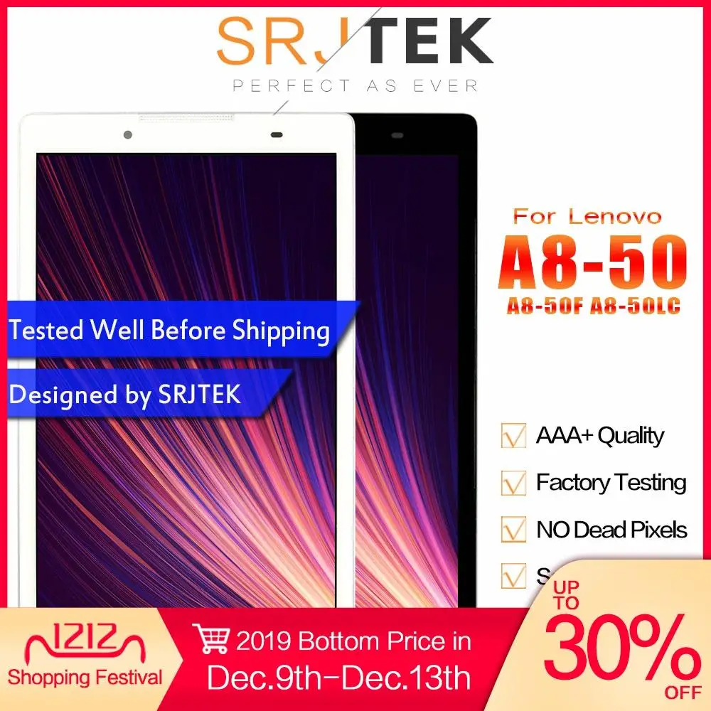 Для lenovo Tab 2 A8-50F A8-50LC A8-50 Сенсорный экран Digitizer+ ЖК-дисплей Дисплей сборки Запчасти с рамкой Замена Панель тестирование