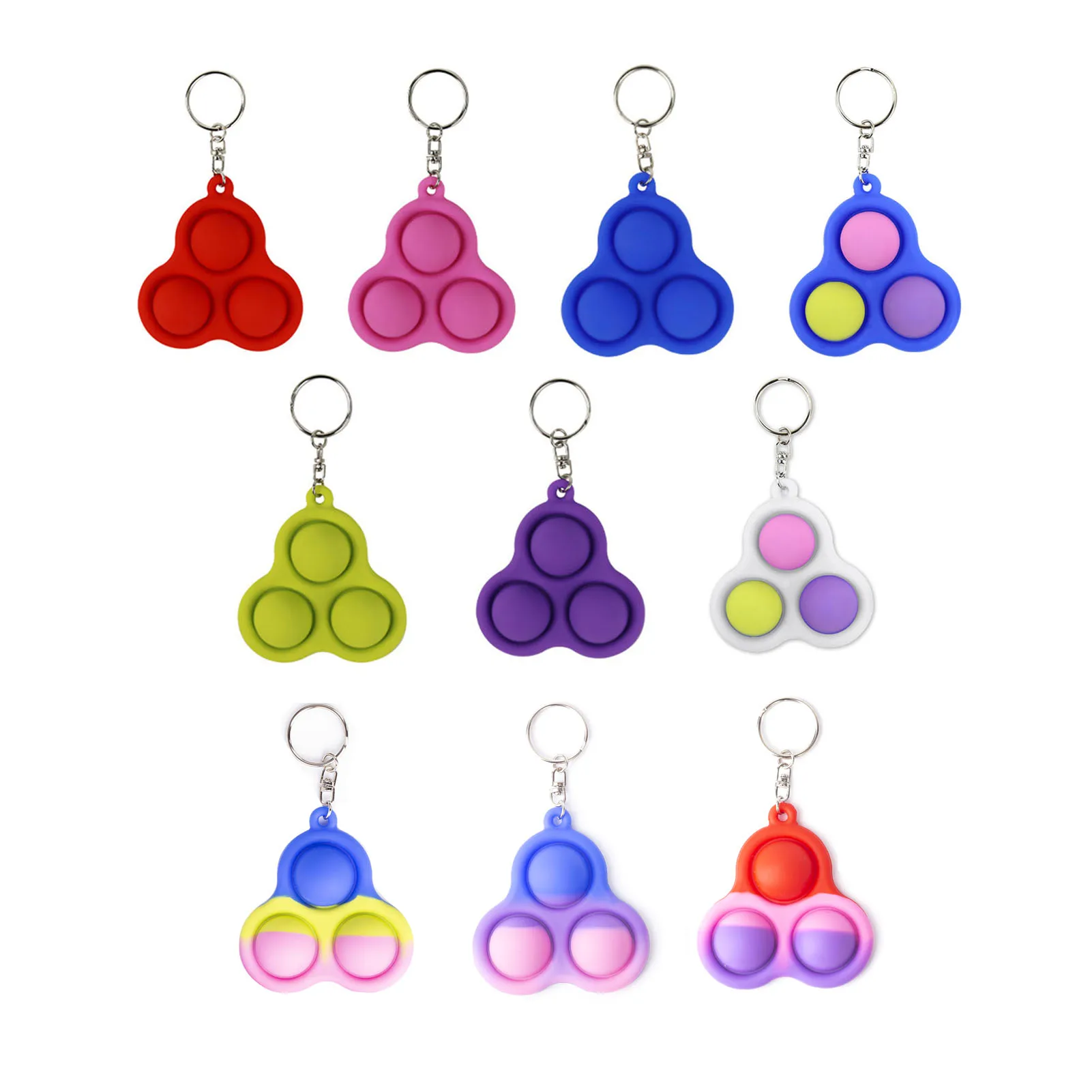 

New Soft Squeeze Bubble Sensory Toy Office Desk Simple Dimple Toy Stress Reliever Keychain Decompression Toys For Kids Adults