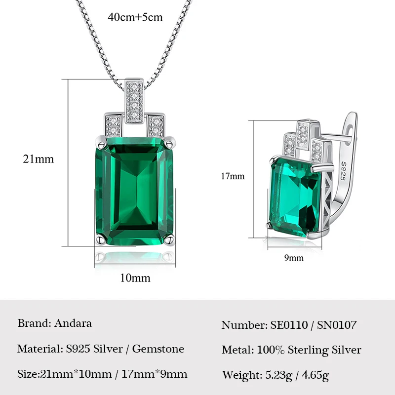 Комплект из колье и серёг серебра 925 пробы | Украшения аксессуары