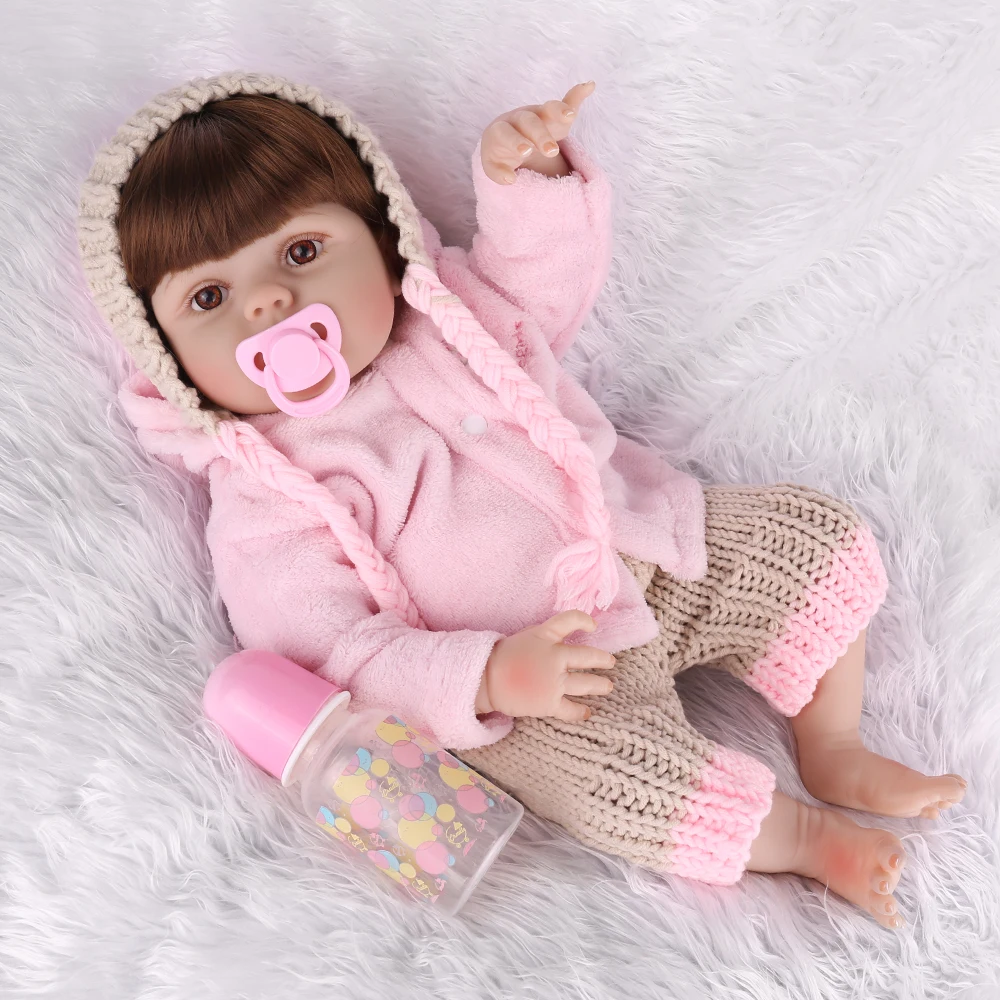 55CM Reborn Baby girl full body Silicone Soft toddler Doll For Kid Fashion Bebes the best Christmas birthday gift playmate | Игрушки и