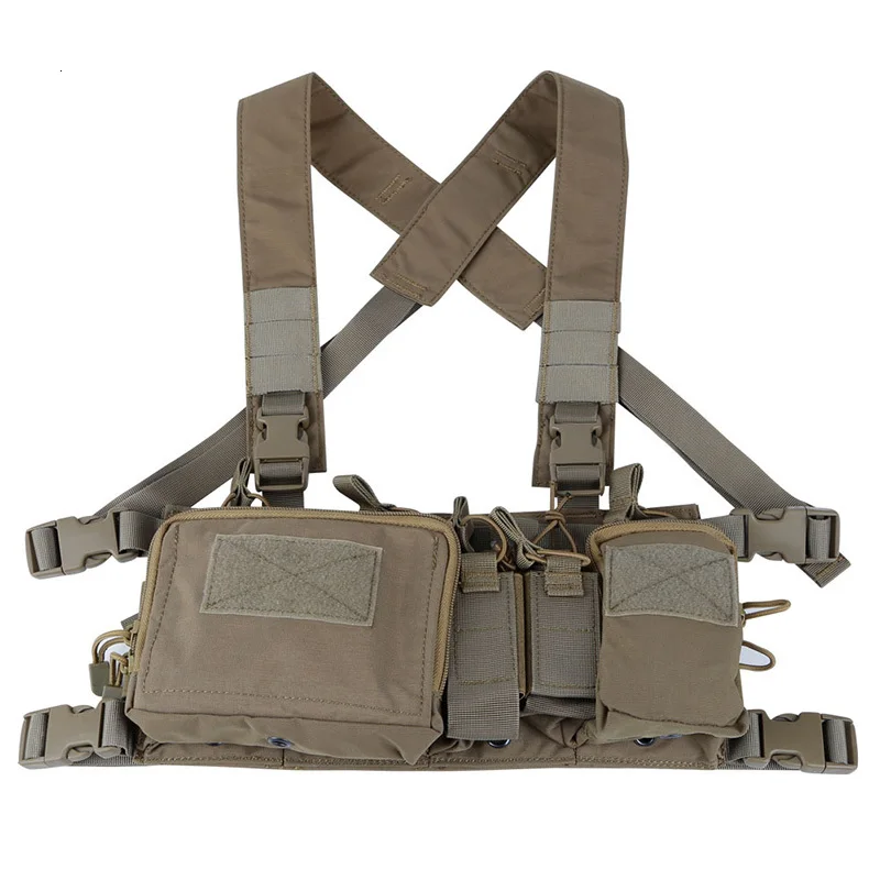 Chest Rig CB Тактическая нагрудная Установка X Жгут жилет Перевозчик Броня армейская винтовка пистолет журнал утилита живота Мешок Охотничьи Аксессуары 5,56 7,62 - Цвет: Chest Rig CB