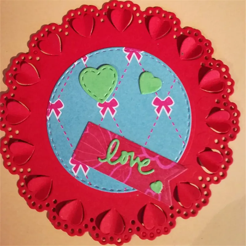 3D круглые металлические Вырубные штампы Love heart для рукоделия скрапбукинга