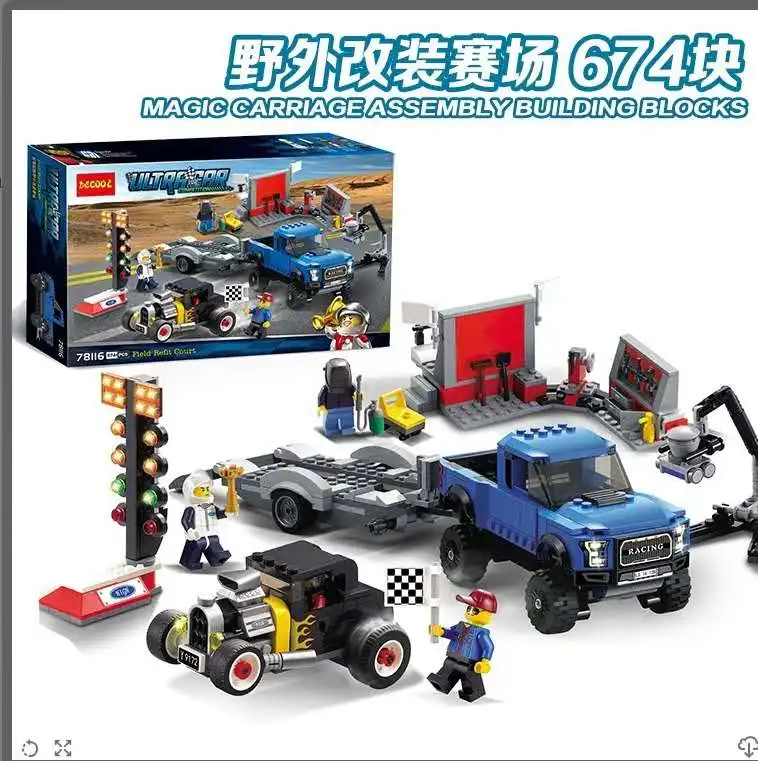 

Field Modified Racetrack F-150 Raptor Model Super Race Car Building Blocks Kit Bricks Classic Model Kids Toys For Children Gift