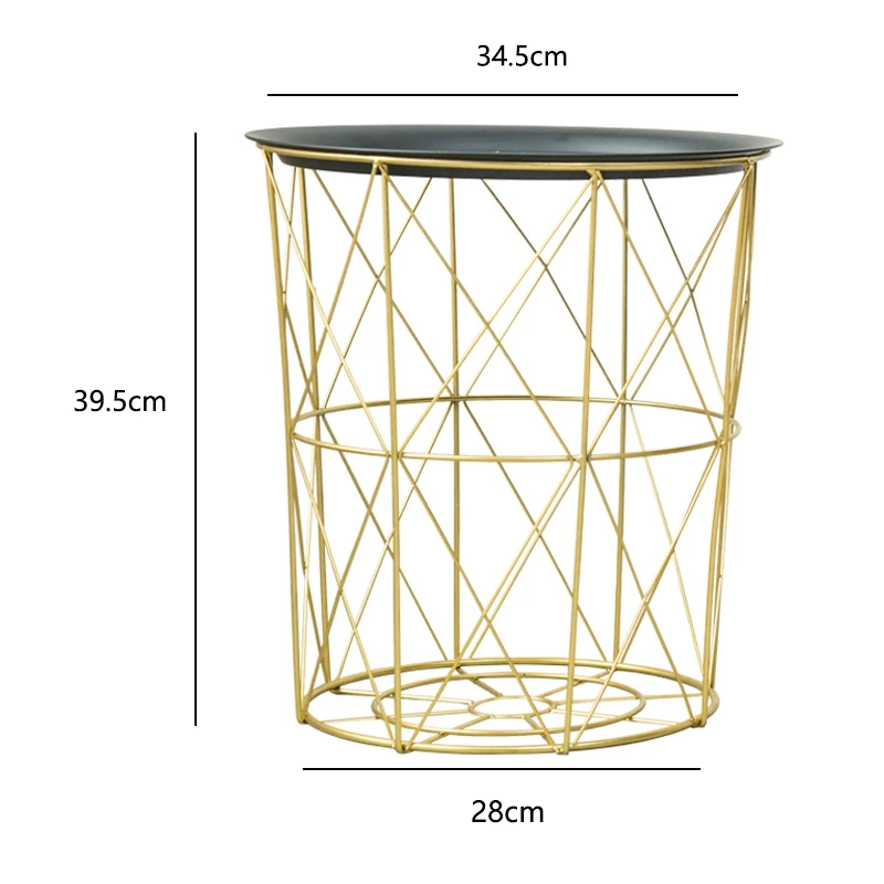 Креативный скандинавский Золотой металлический журнальный столик корзина для