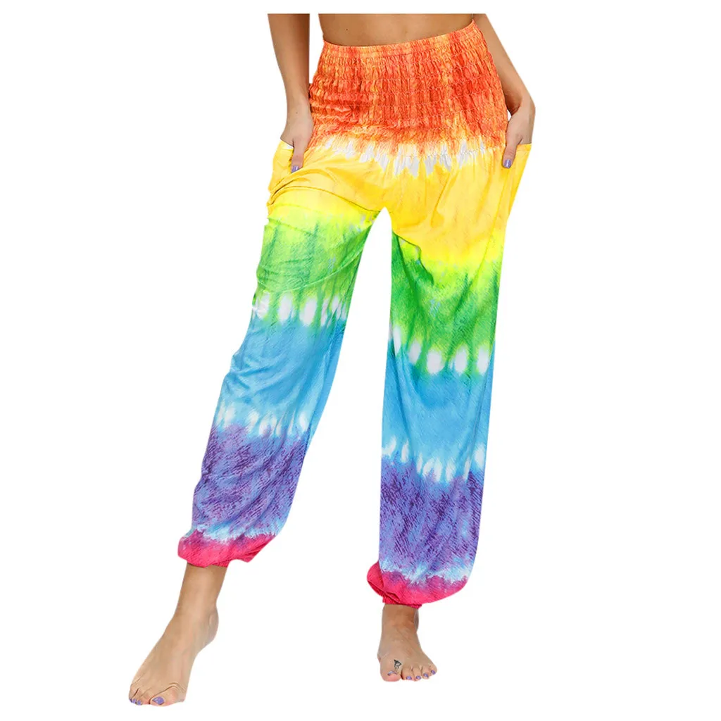 

Men Women Casual Loose Hippy Yoga Pants High Quality Trousers Printing Baggy Boho Aladdin Harem Pants Deportivas Mujer 50