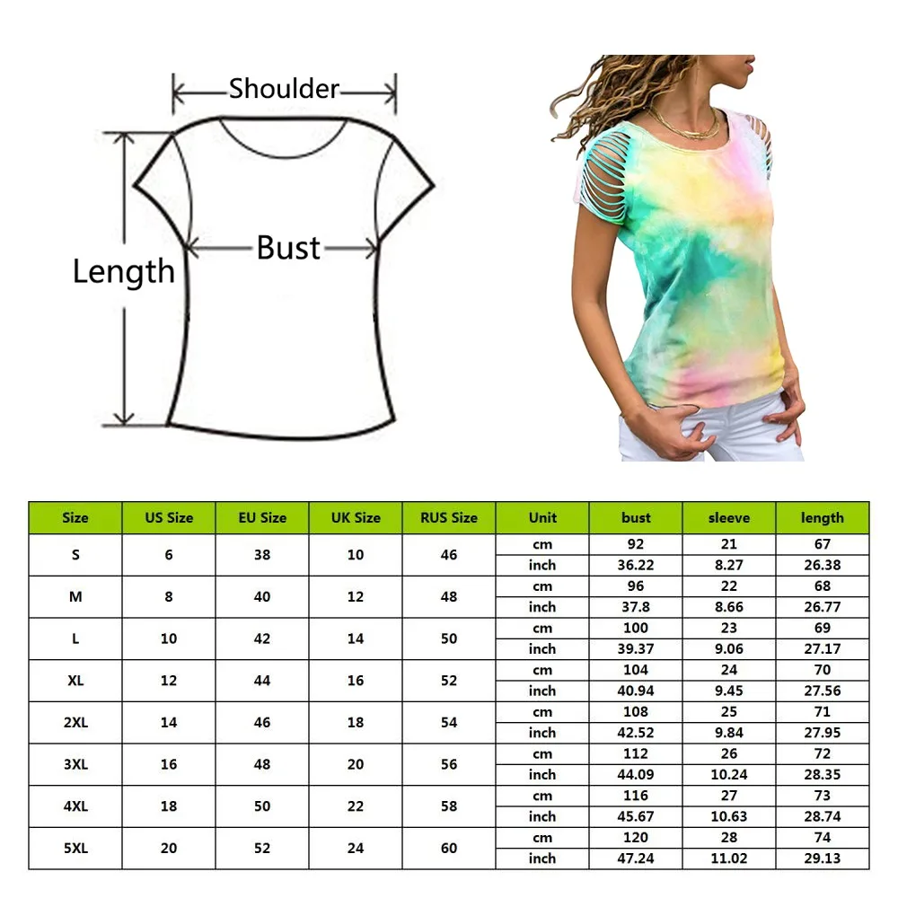 

New Designer Women Tie-dyed Print Short T-Shirts Summer Casual Hallow Out Sleeved Slim Tshirt O-Neck 2021 Plus Size Women Tops