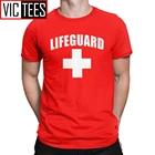 Забавные футболки для спасателей, Мужская хлопковая футболка с круглым воротником, красная спасательная форма унисекс, футболки в подарок, топы в европейском стиле, уличная одежда