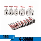 Сверла с алмазным покрытием из быстрорежущей стали, 1 шт., 6-50 мм, для плитки, мрамора, стекла, керамики, сверла для электроинструментов