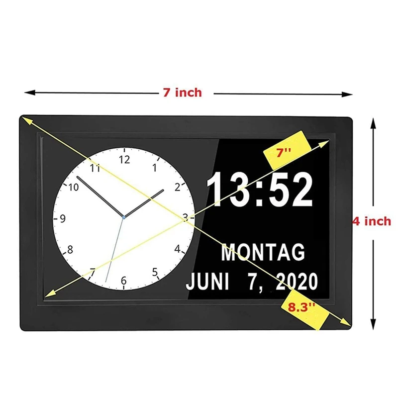 

NEW-Dementia Clocks,Calendar Clock,Digital Clock with Large Digits Display,Alarm Clock with HD Digital Photo Frame,UK Plug