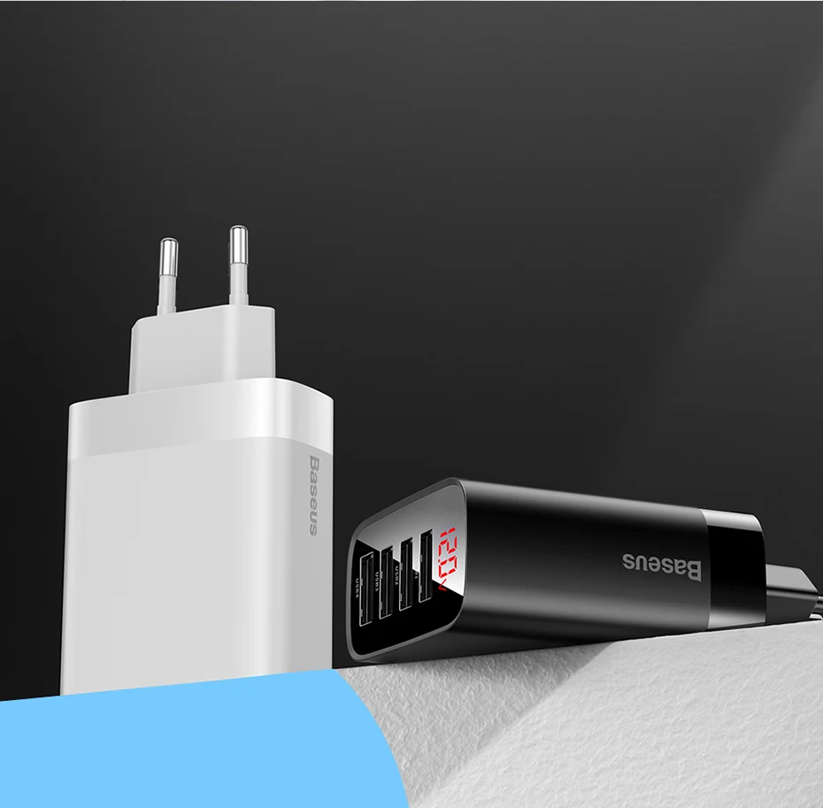 Baseus USB зарядное устройство 6A быстрое зарядное устройство ЕС адаптер для iPhone11 4 порта настенное зарядное устройство для samsung huawei путешествия быстрое зарядное устройство для телефона