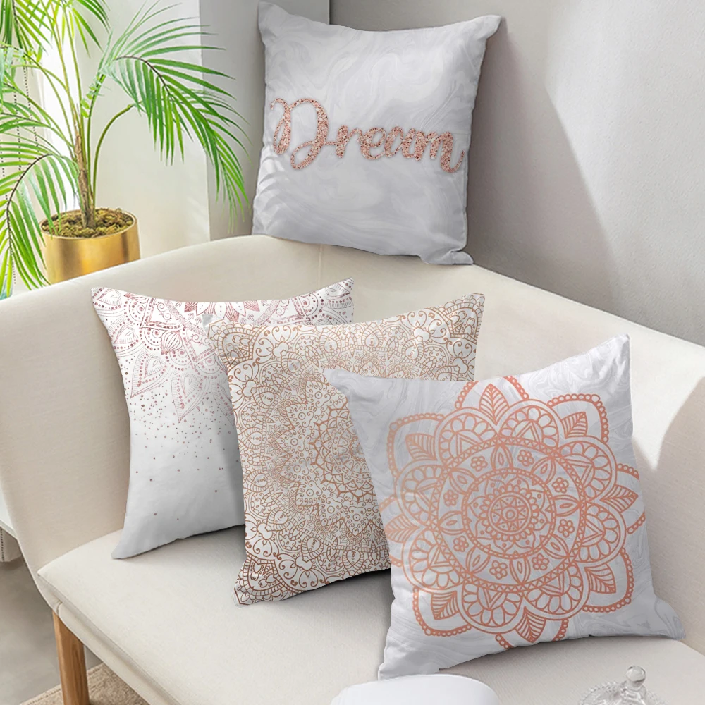 Fuwatacchi 2 шт. розовое золото геометрический чехол для подушки цветочный