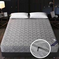 all includesive quilted mattress cover with zipper queen fitted bed cover anti mite mattress protector bedding