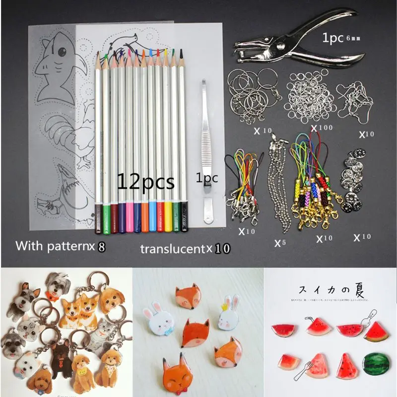 

Heat Shrink Plastic Sheet Kit,Heat Shrinky Sheets Creative Pack