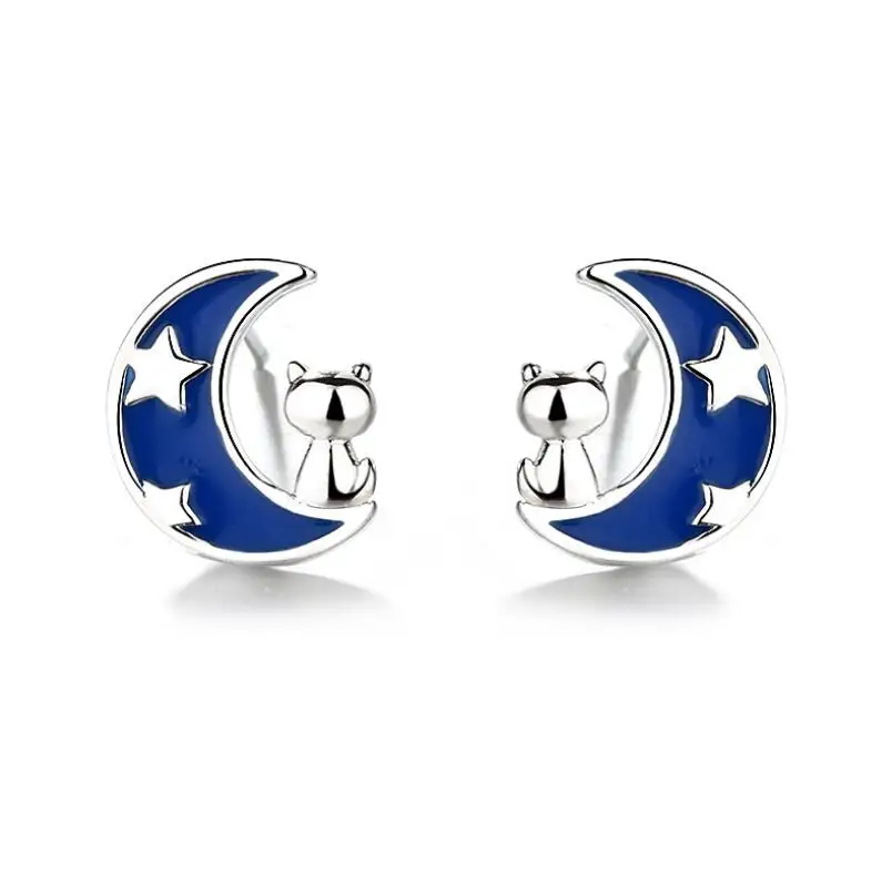 Милые корейские серьги в виде животных милые котенка легкие ювелирные изделия |