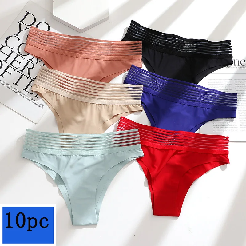

10 шт./комплект, женские бесшовные трусики