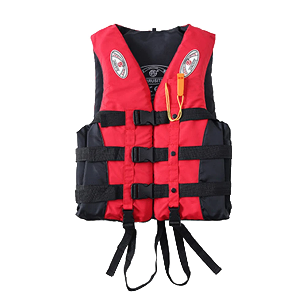 

Universal Outdoor Swimming Boating Skiing Driving Vest Survival Suit Polyester Life Jacket for Adult Children with Pipe S -XXXL