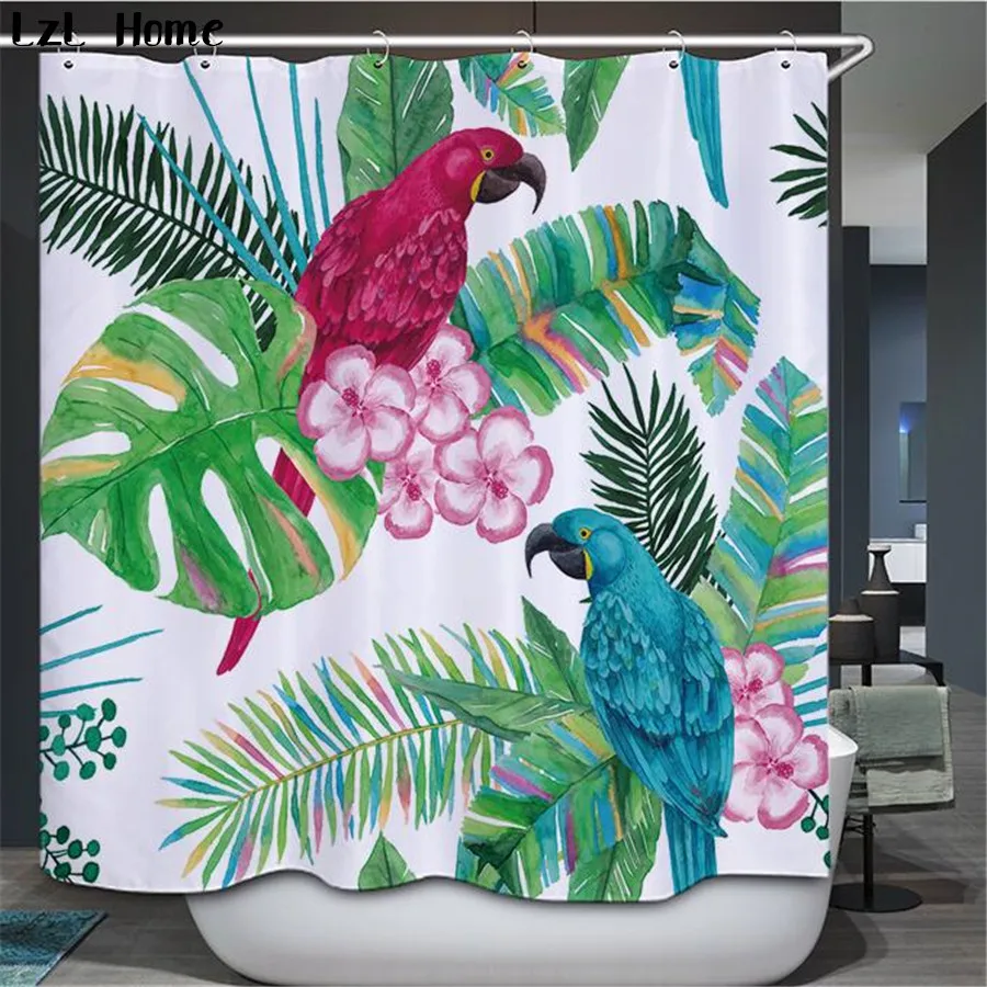 Лиловый LzL домашний Европейский стиль Экологически чистый полиэстер ткань занавеска для душа s Lover Сова собака современный дизайн водонепроницаемая занавеска для ванной - Цвет: Лиловый
