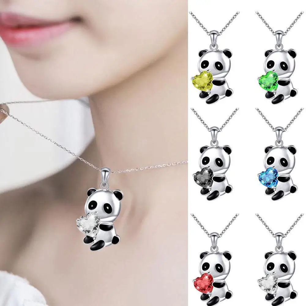 Новинка 2020 модное ожерелье с изображением панды медведя сердца круглой формы