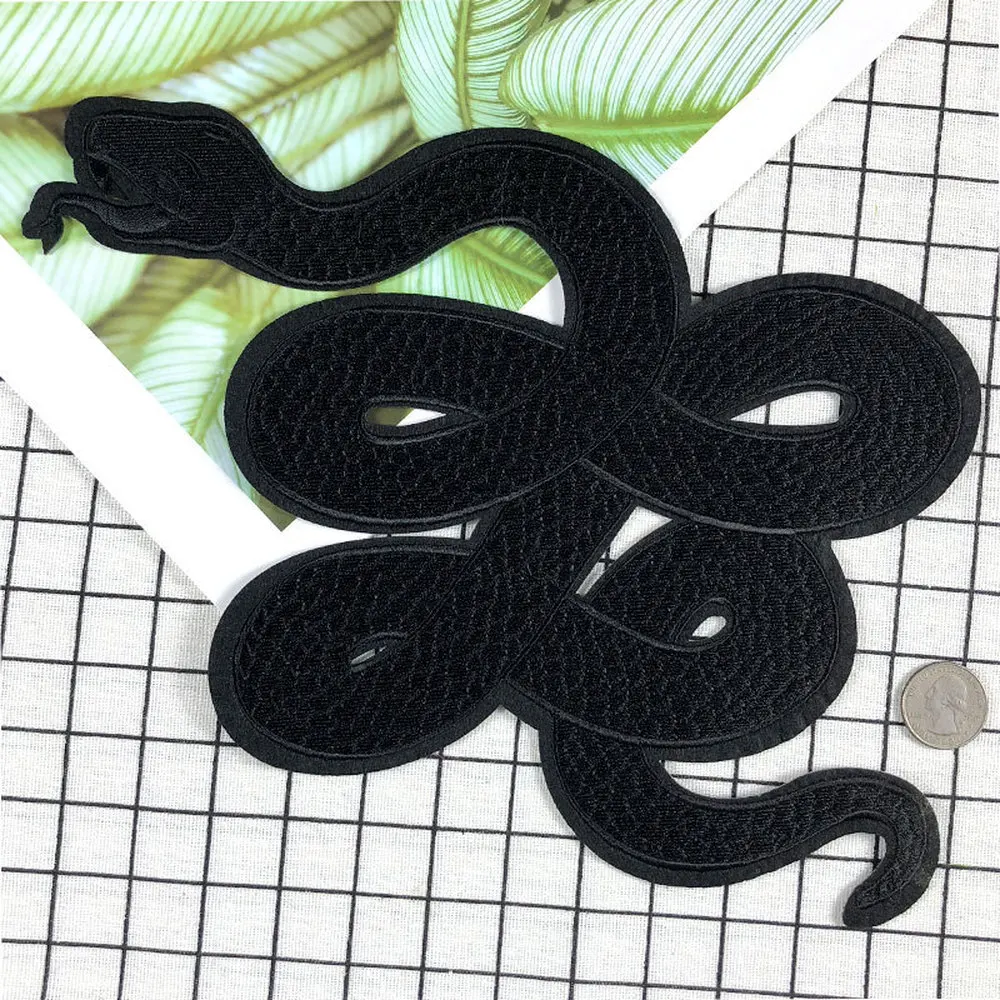 New Arrival Black Stickers for Clothes Patches Snake Embroidery Patch DIY Clothing Applique Dark | Дом и сад