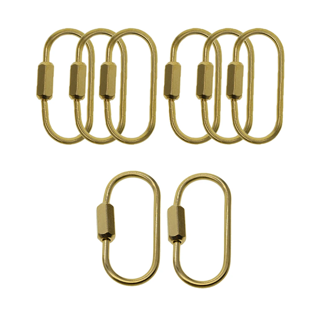 

2/6x Durable Brass Screw Lock Clip Key Chain Ring, Simple Style Car Keychain
