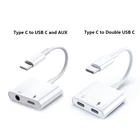 Сплиттер 2 в 1 с USB C на AUX и зарядный адаптер для Samsung Galaxy S21 S20 Note 20 10 Plus Ultra Type C на 3 5