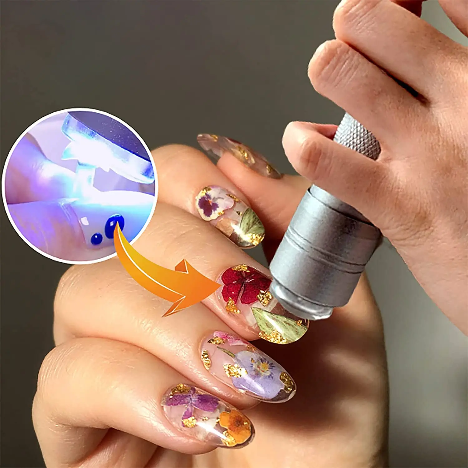 

Mini UV LED Nail Lamp Presser Portable Push Nail Lamp UV Light Presser Flattens Nails Decor Dryer Machine Nail Art Tools