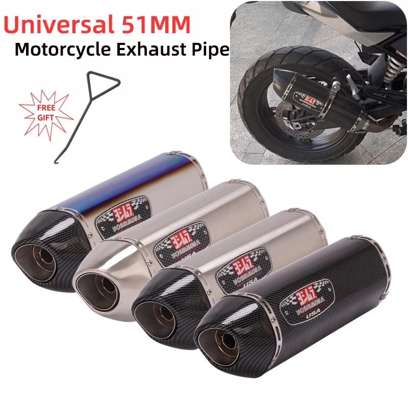 

51MM Universal Motorcycle Yoshimura Exhaust Pipe Modified DB Killer Muffler Escape Motobike For Yamaha R3 R6 R15 R25 NINJA250