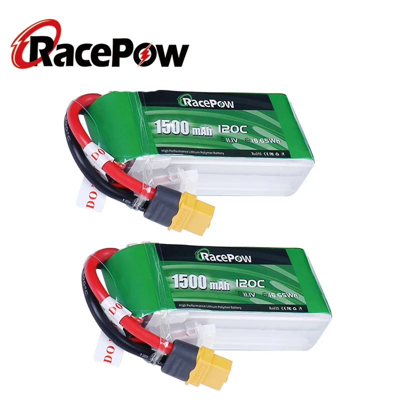 racepow rc lipo батарея 3s 1500 мач 111 в 120c с xt60 для fpv го
