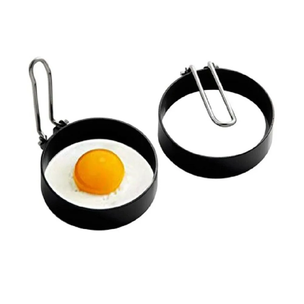 

2pcs Stainless Steel Round Fried Egg Pancake Shaper Omelette Mold Mould Frying Egg Cooking Tools Kitchen Accessories Gadget