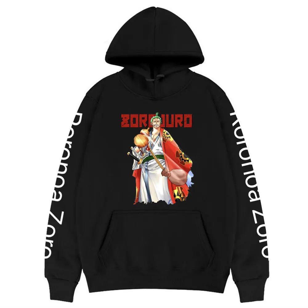 

Japanese Anime ONE PIECE Hoodie Roronoa Zoro Pattern Hoodies Fashion Men Women Pure Cotton Loose Hooded Sweatshirt Mens Tops