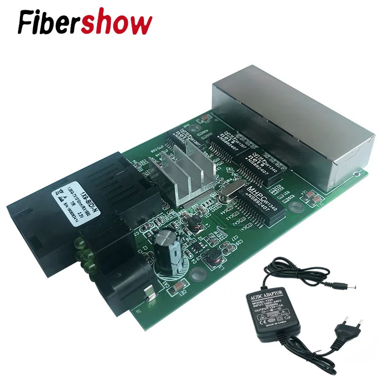 4 RJ45 1 SC Fast Ethernet switch Converter Fiber Optical Media fiber Port PCBA 10/100/1000M | Мобильные телефоны и