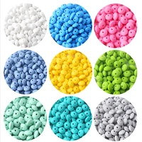 20pcs silicone beads 12mm lentil beads diy baby pacifier chain pendant bpa free eco friendly baby teethers childrens products