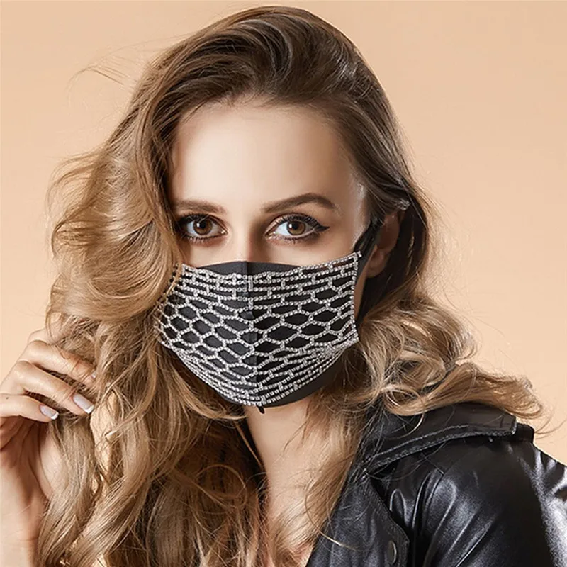 

Fashion luxurious sexy Rhine stone mesh mask shiny crystal mystery party women's jewelry mask mask wholesale accessories wholesa