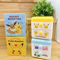 bandai pokemon genuine japanese animation peripheral pikachu storage box desktop miscellaneous stationery locker model toy