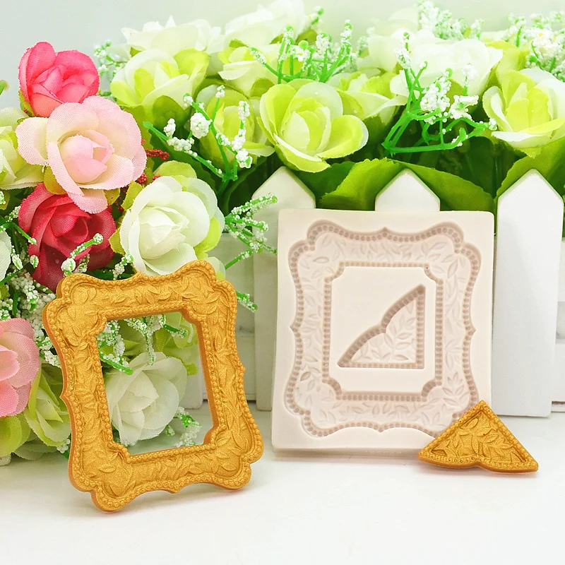 

Photo Frame Resin Mold Silicone Kitchen Baking Tools Dessert Lace Decoration DIY Cake Chocolate Pastry Fondant Moulds