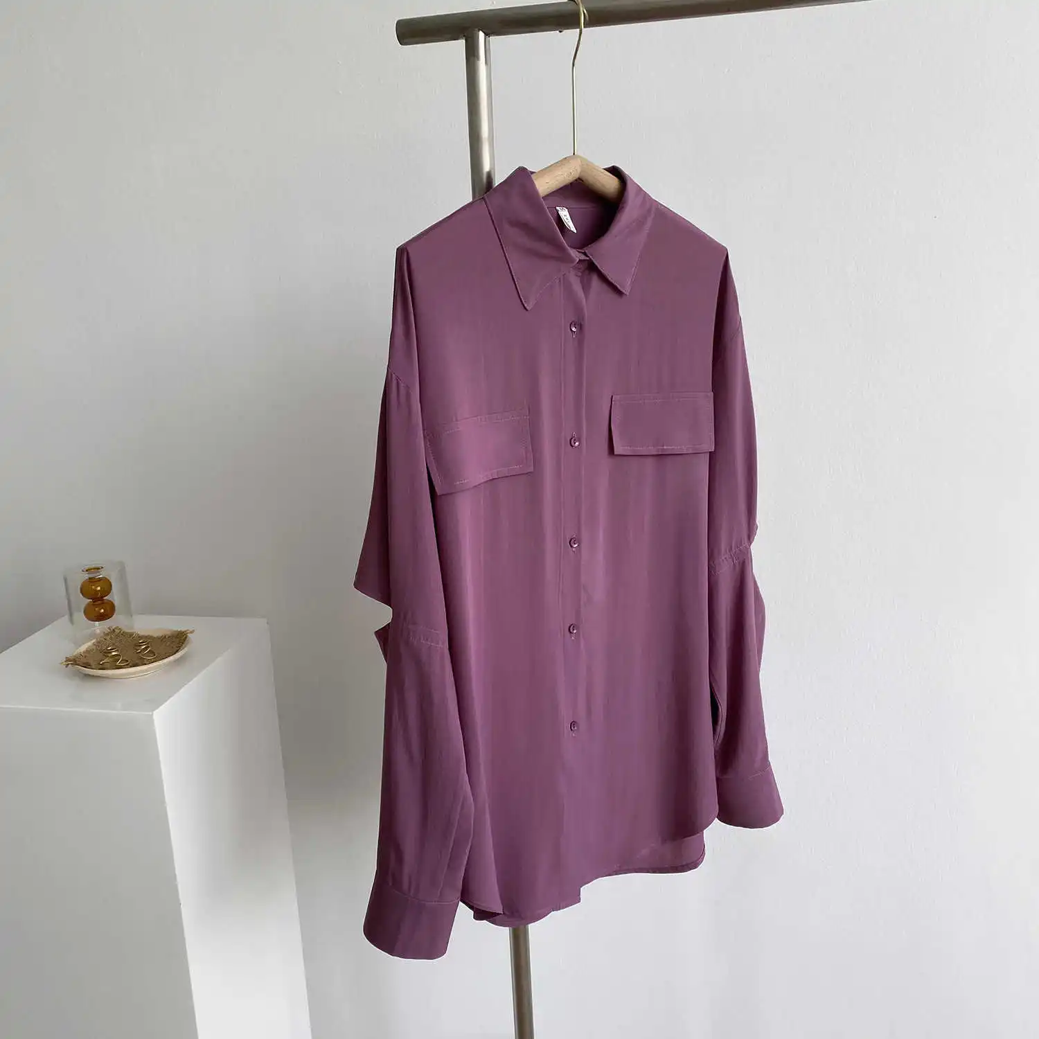 

COZOK Arm Hollowed Out Design Shirt Female Autumn New Long Sleeve Holed Loose Korean Shirt Top 732