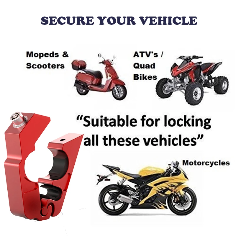 Блокиратор Руля Мотоцикла Противоугонный замок для скутера квадроцикла рычаг