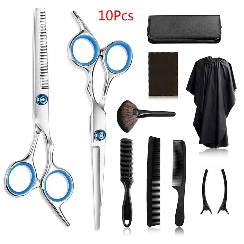 

10pcs Hair Scissor 6 Inch Barber Hairdressing Cutting Professional Shear Set