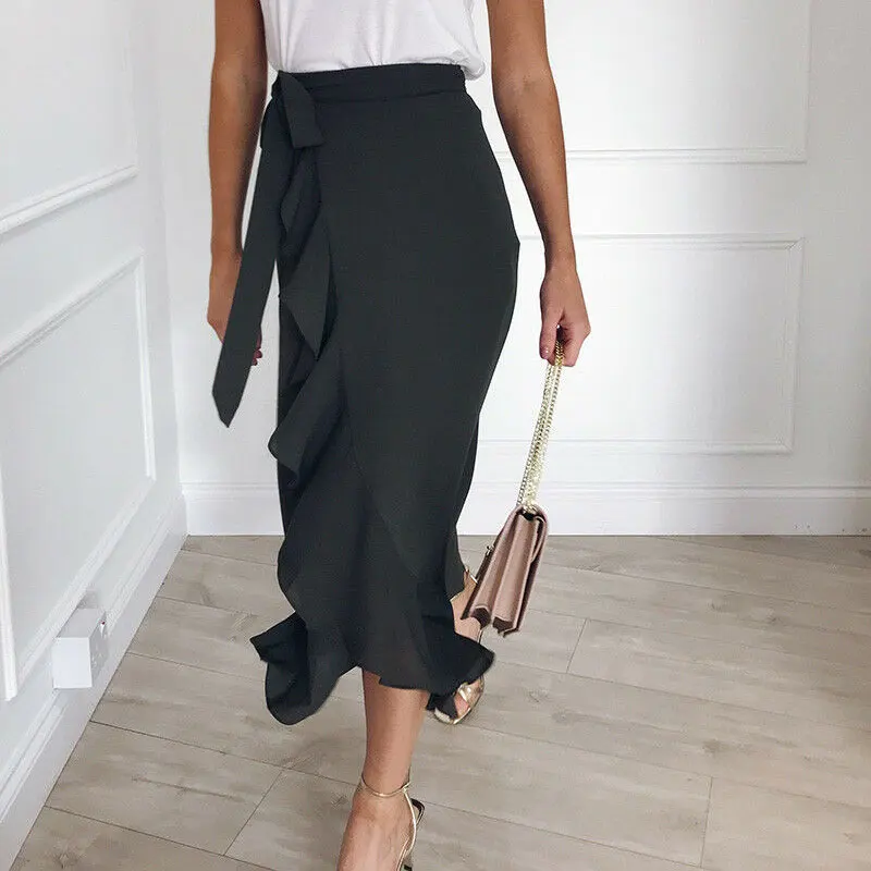 Женские юбки с запахом и леопардовым принтом свободные высокой талией | Женская