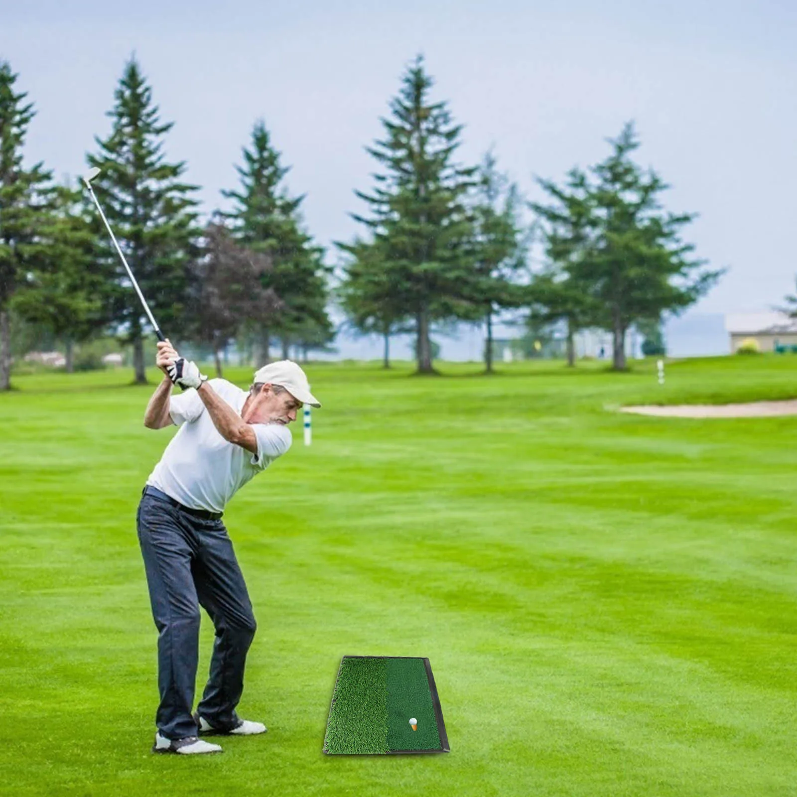 

Golf Two-color Mini Mats Swing Mats Cutting Practice Mats Swing Trainer Mats Golf Putter Trainer Green Carpet accessories #40