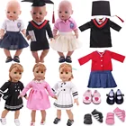 В студенческом стиле костюм куклы плиссированная юбка для 18 дюймов американская кукла и Одежда для новорожденныхмалышей для 43 см для ухода за ребенком для мам, аксессуары для малышей, игрушка, лучший подарок