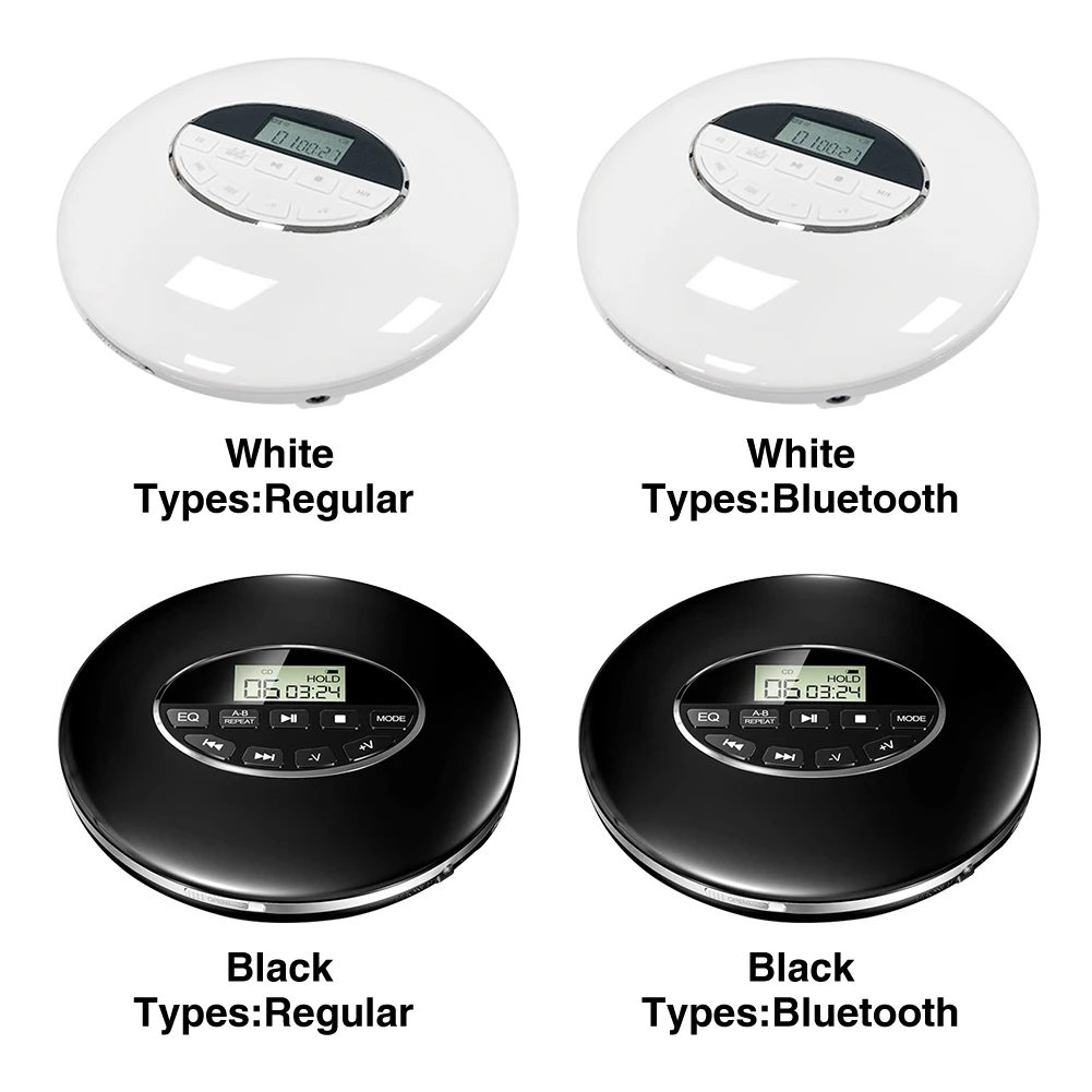 

Compact Battery Powered 3.5mm Jack Music Multifunctional USB AUX Small Car Portable CD Player Anti Skip Round Support TF Card