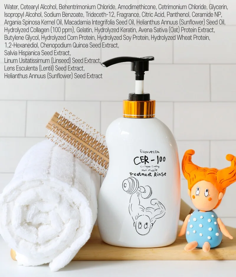 

Elizavecca CER-100 Collagen Coating Hair Muscle Treatment Rinse 500ml Recover Hair Elasticity Soft Hair Hardressing Care Korean