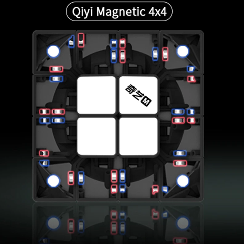Qiyi MS 4x4 Магнитный 4x4x4 черный магический куб Stickerless игрушки извилистые Скорость